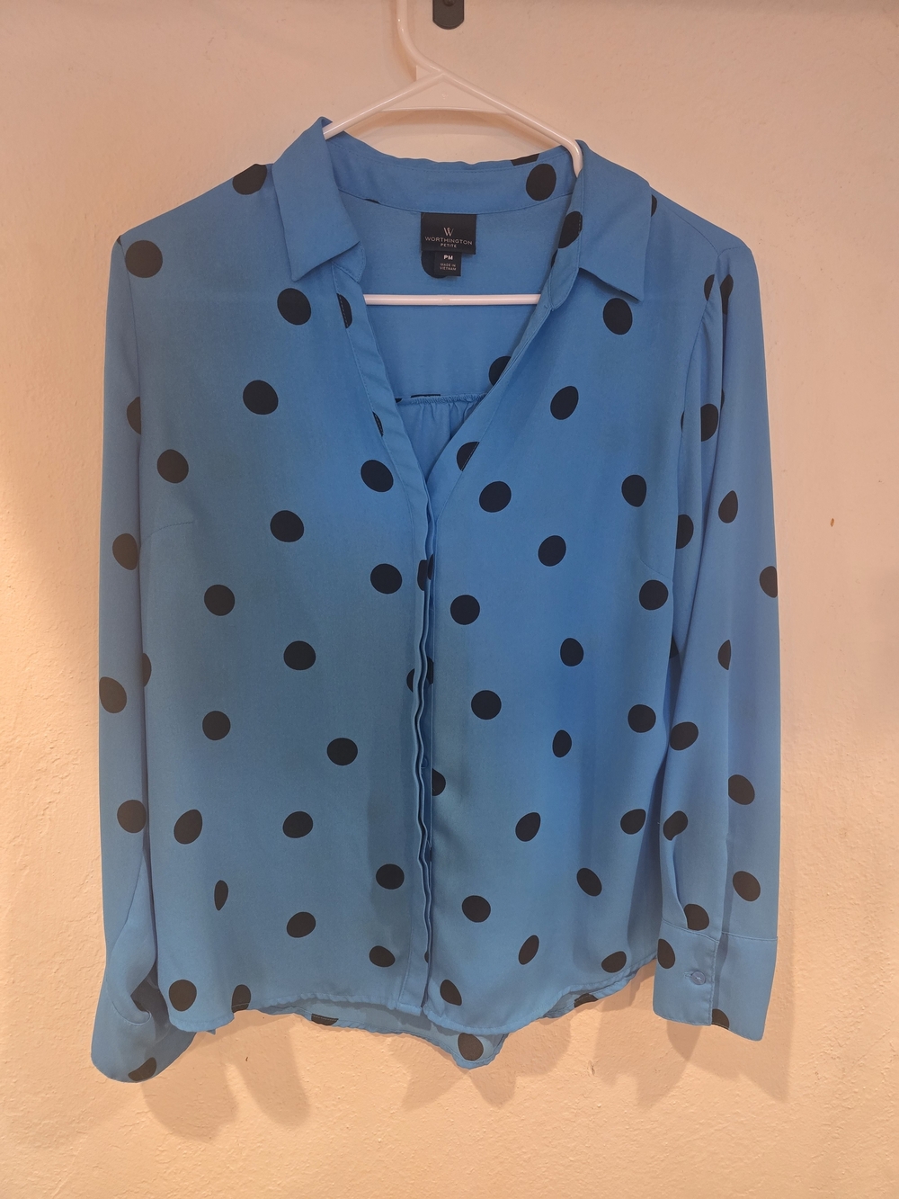 Turquoise Blue Polka Dot Blouse